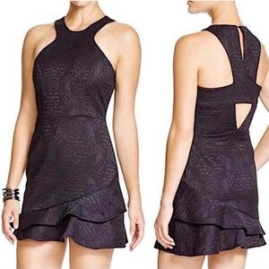 Parker Barcelona Halter Ruffle Hem Mini Dress Black Sz. XS NWT retail $348